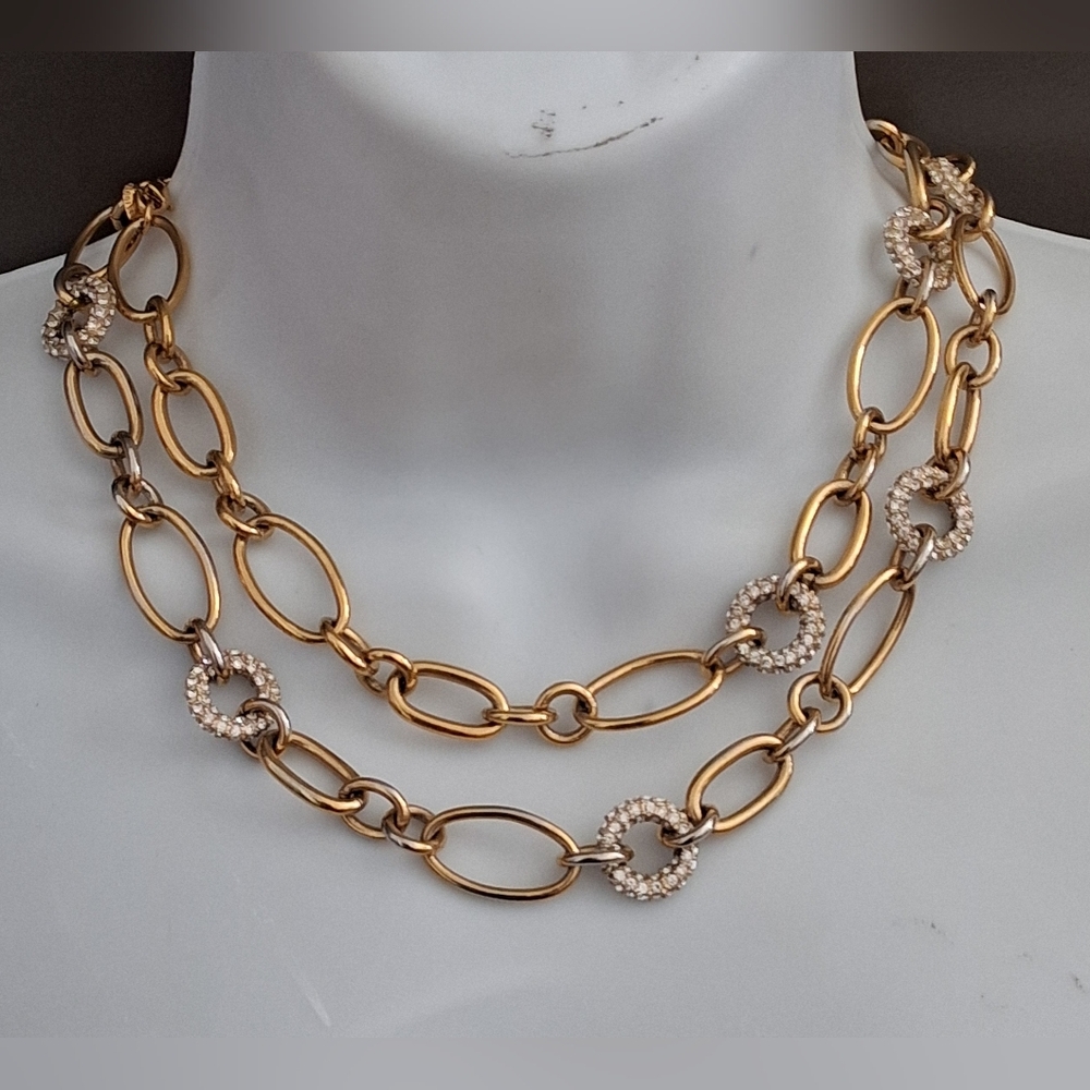 Vtg Carolee Crystal Link Necklace